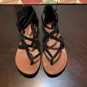 Zipper back sandals